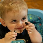 Ethan eating Oreo cookies.