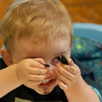 Ethan eating Oreo cookies.