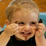 Ethan eating Oreo cookies.