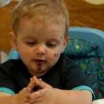 Ethan eating Oreo cookies.