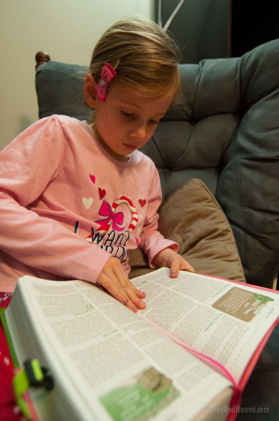 Reading her Bible